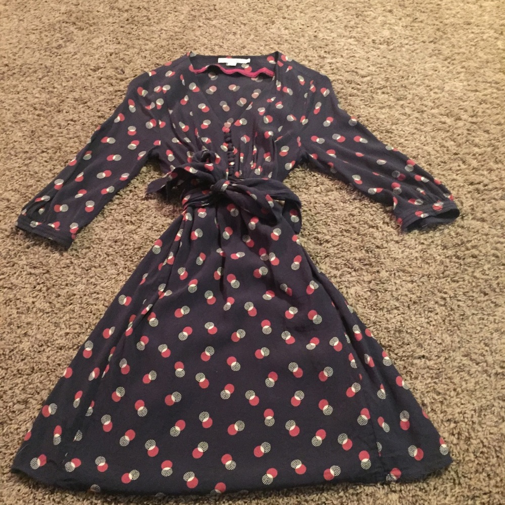 Adorable polka dot Boden tie-back dress
